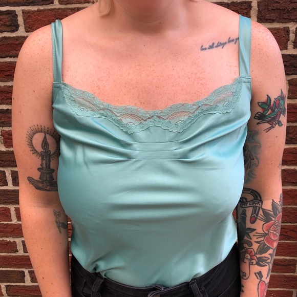 VINTAGE mint green camisole - Picture 3 of 5